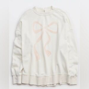 Aerie Big Chill Crew Bow Sweatshirt
